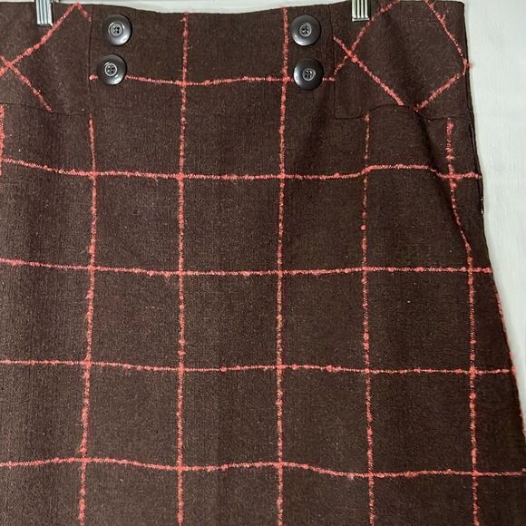 Cato Brown and salmon plaid skirt 16 - Picture 4 of 9